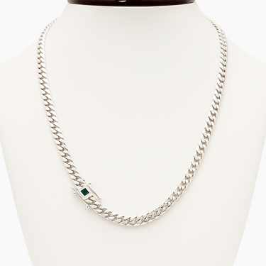 999 Silver Miami Cuban Chain – Onyx Clasp 6mm / 55cm